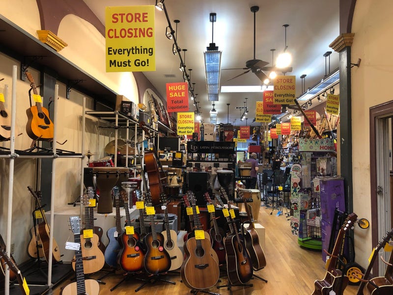Haight-Ashbury Music Center holds a liquidation sale as its owner, Massoud Badakshan, plans to close its doors on Monday after 40 years in business.