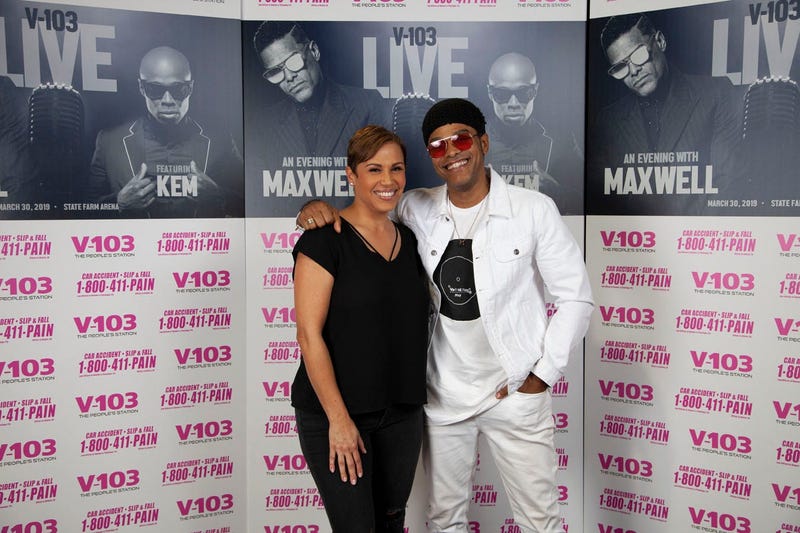 Maxwell and Jovita Moore Backstage At V-103 Live Concert In Atlanta