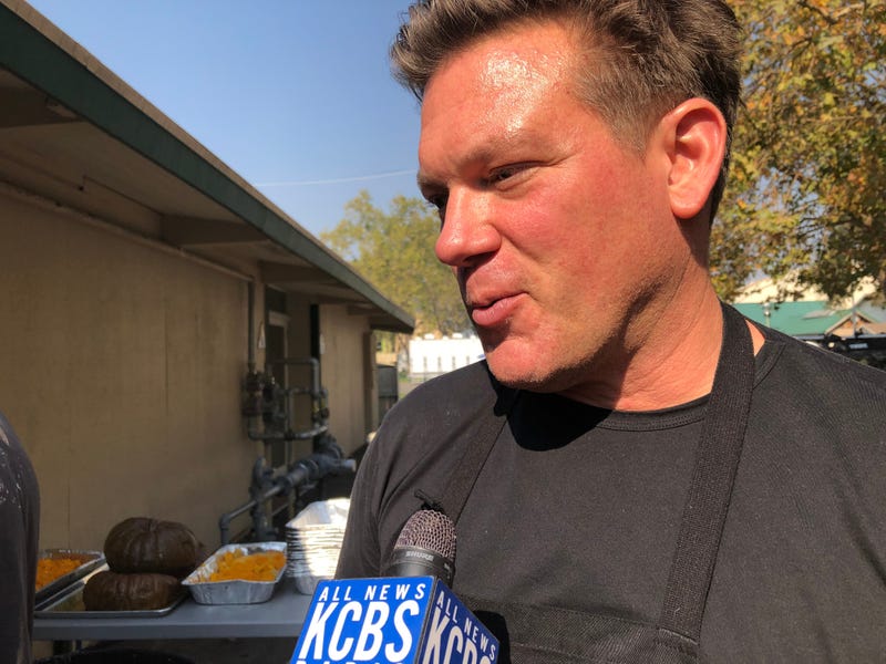 Chef Tyler Florence talks to KCBS Radio about serving food to Kincade Fire evacuees and firefighters on Oct. 29, 2019.