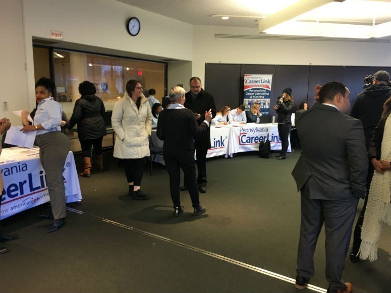 The Wolf administration hosted a resource fair for furloughed federal workers Tuesday at the local United Way's regional office in Center City.