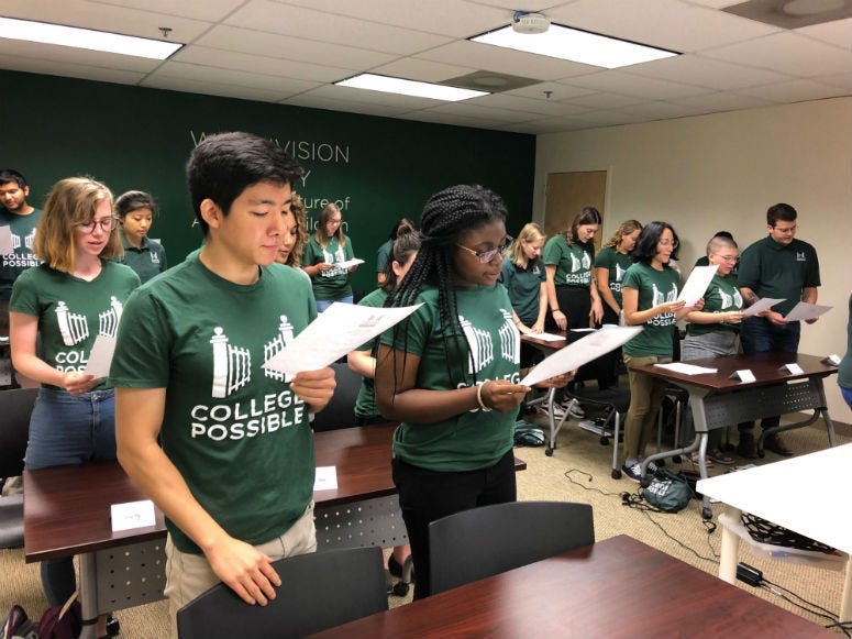 Colleges grads are sworn in to their roles with College Possible.
