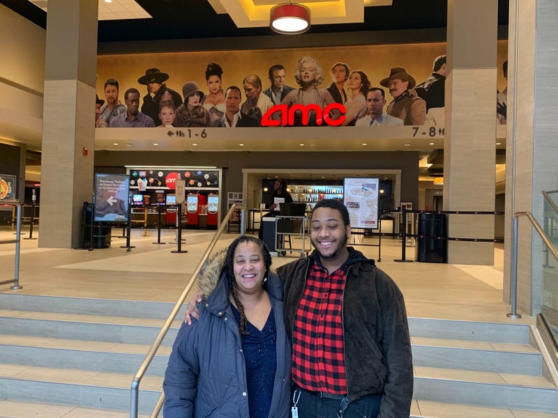 Nikki Butler and her son Nickolas at the AMC theater in Philadelphia's Fashion District