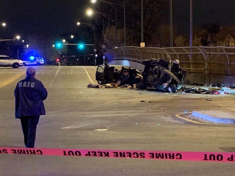 A man was killed and two people were critically injured in a crash April 16, 2020, in the 6900 block of South State Street in Park Manor.