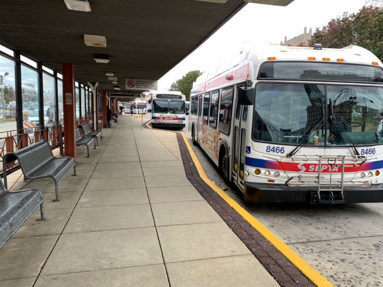 SEPTA buses at 69th Street Transportation Center.