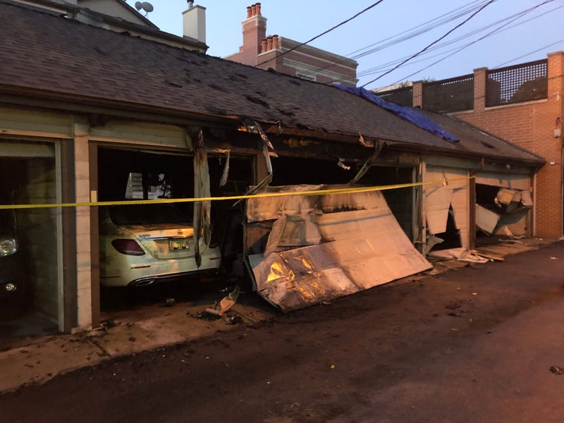 Five dumpsters and a garage were set on fire Tuesday in Lincoln Park on the North Side.