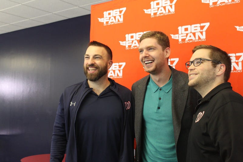 Grant and Danny talk Caps at the annual Media Luncheon at MedStar Iceplex