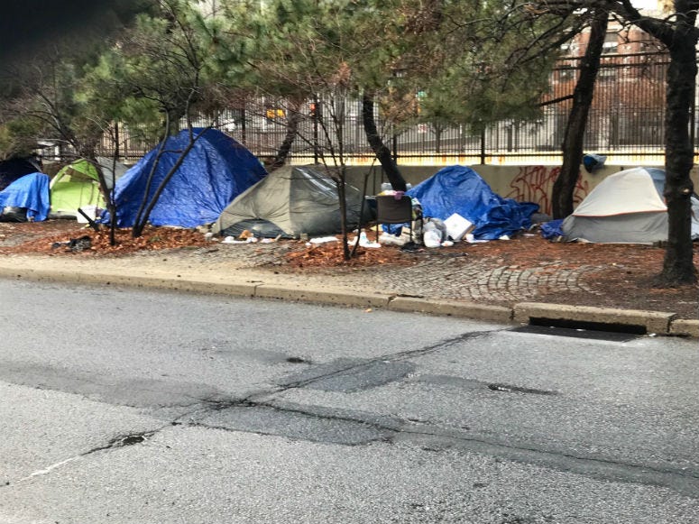 Tent city at 18th and Vine streets. 