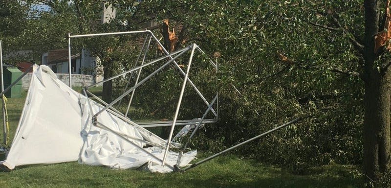 Jesus Focus Food Pantry tents knocked down from the storm 