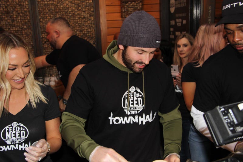 Cleveland Browns quarterback Baker Mayfield and his wife, Emily, are donating $50,000 to the Greater Cleveland Food Bank