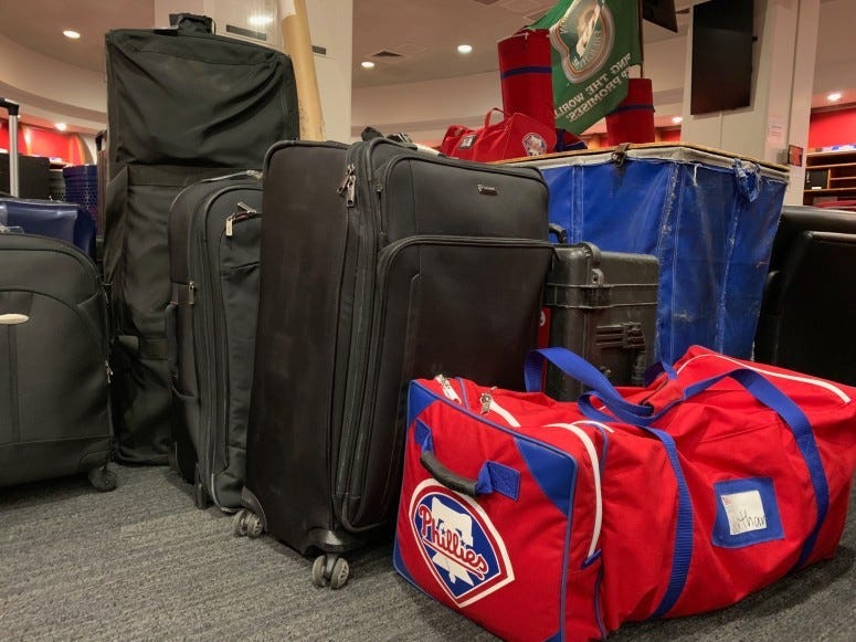 Phillies' equipment. 