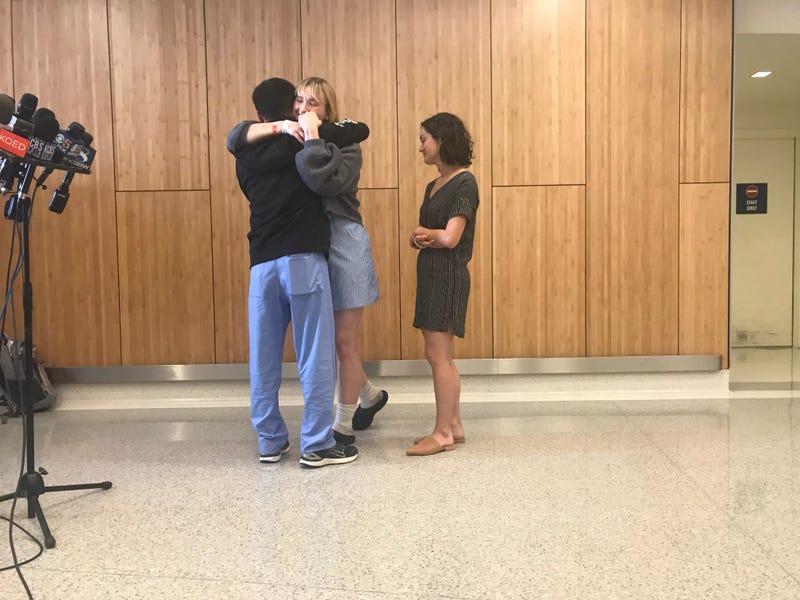 Gillroy Garlic Shooting Victims Brynn Ota-Matthews and Gabriella Gaus showing gratitude toward medical staff At Santa Clara Valley Medical Center 