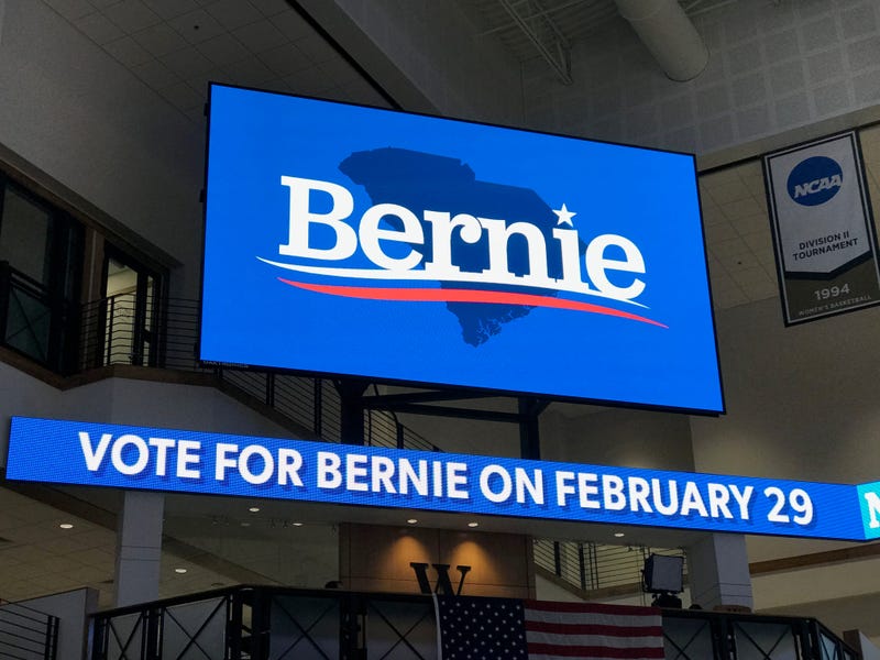 Screens at Bernie Rally