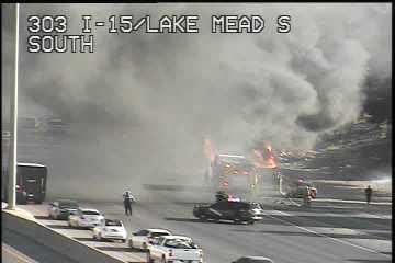 Scene of a RV fire along I-15 on 7-12-20