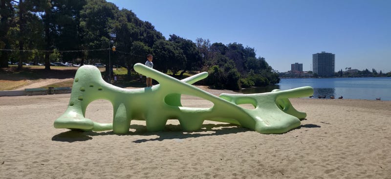 A sculpture at Lake Merritt has been restored after years of neglect.