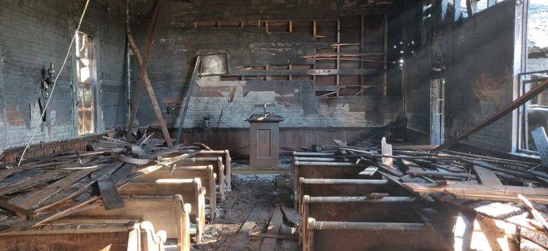 The Church of Christ in Forestville, built in 1879, was badly damaged in a fire Nov. 25, 2019. 