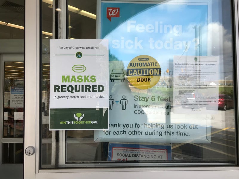 Mask Requirement Sign at Walgreens in Greenville - Emily Gill