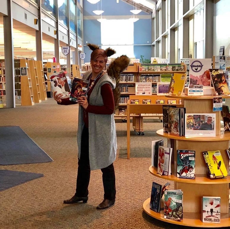 Meg Faller, pilot turned librarian. 