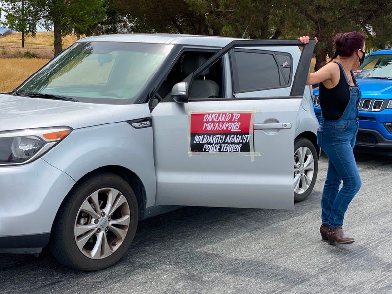 The Anti Police-Terror Project is leading a car caravan demanding justice for George Floyd, Breonna Taylor & Steven Taylor in Oakland on May 31, 2020