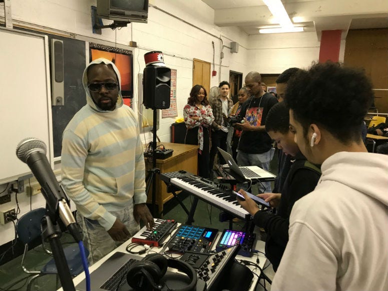 The one and only Wyclef Jean took the stage at South Philadelphia High School showcasing his talent and that of his proteges Jeremy Torres and Jazzy Amra.