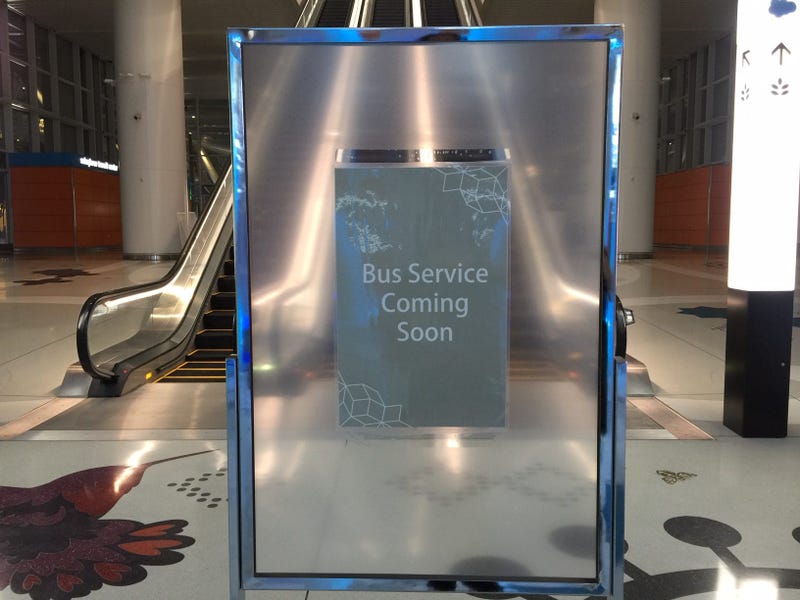 Sign at Transbay Transit Center July 1, 2019