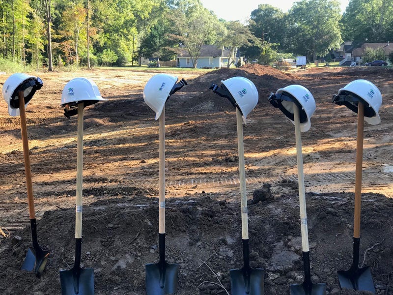 Hardhats at the Habitat for Humanity Woodside Park Groundbreaking - Emily Gill