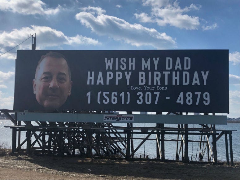 Chris Ferry's two sons, who live in Florida, wanted to do something special for their dad's 62nd birthday, which is on March 16.