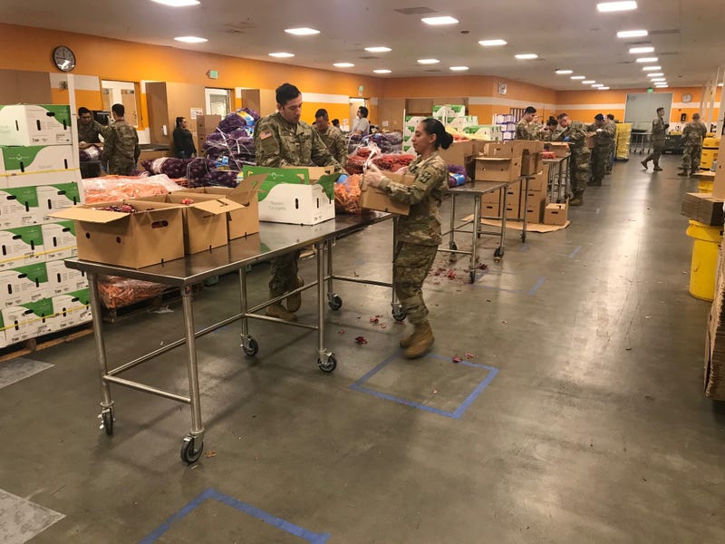 California National Guard Lend a Hand at Second Harvest Food Bank in San Jose During Coronavirus Shelter in Place
