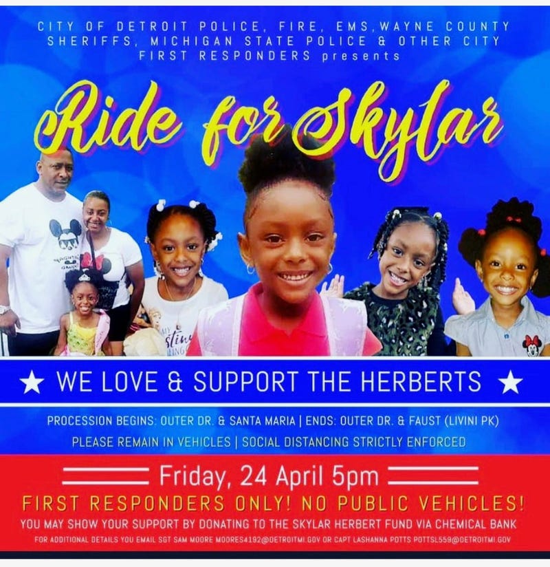 A Ride For Skylar is planned to honor Michigan's youngest victim