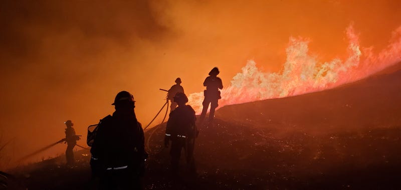 A fire prompted dozens of evacuations in Moraga during PG&E's intentional power outage on Oct. 10, 2019.