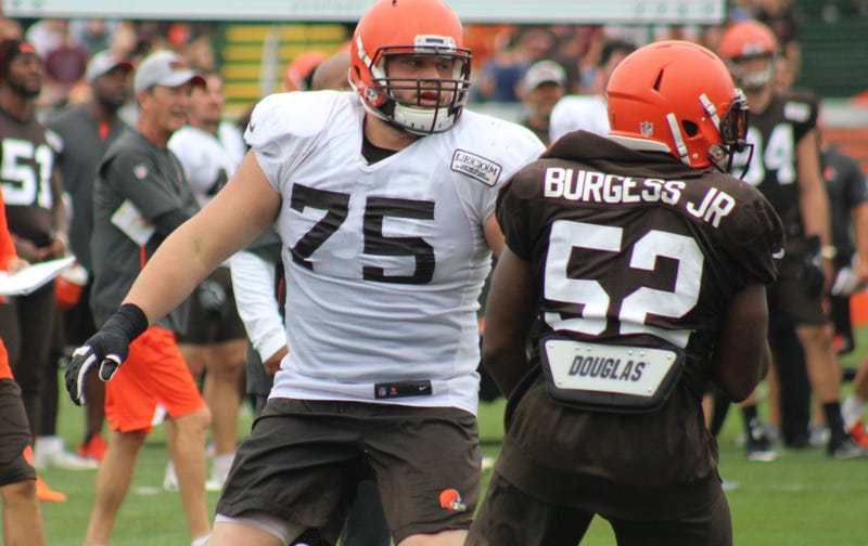 The Browns moved left guard Joel Bitonio to left tackle Wednesday.