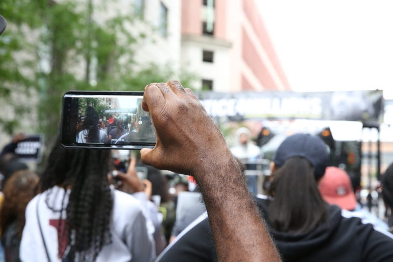 Meek Mill supporters rallied outside of the Juanita Kidd Stout Center for Criminal Justice in Philadelphia on August 27, 2019.