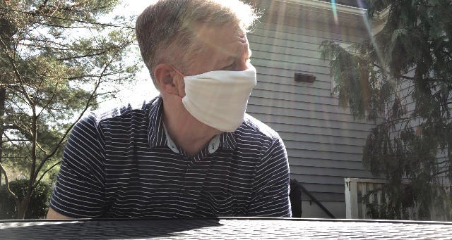 Greg makes a mask