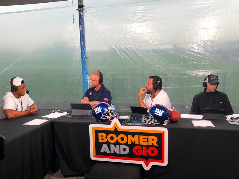 Saquon Barkley with Boomer and Gio
