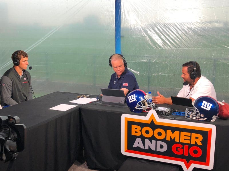 Eli Manning with Boomer and Gio
