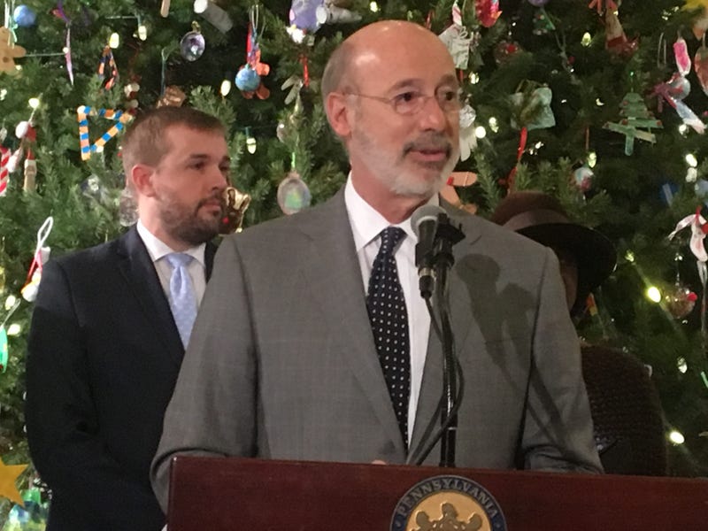 From left: Republican State House Marjority Leader Bryan Cutler and Gov. Tom Wolf