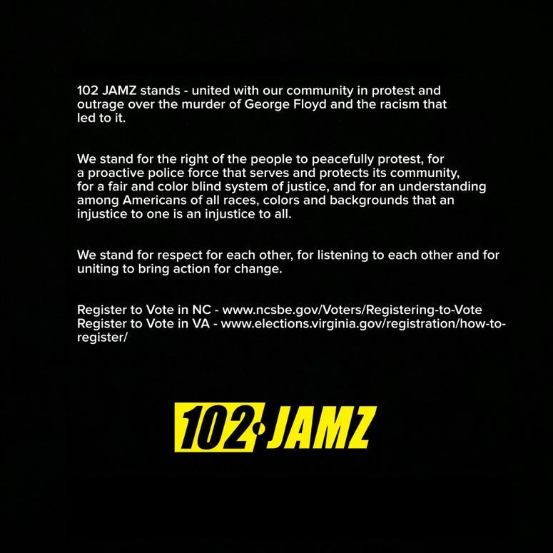 102 JAMZ Stands United With Our Community