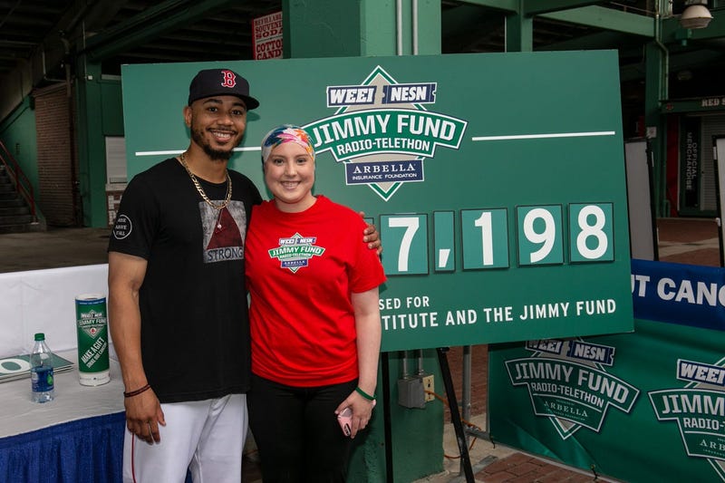 Mookie Betts and Madison Paskell, 16, B-All Leukemia. 