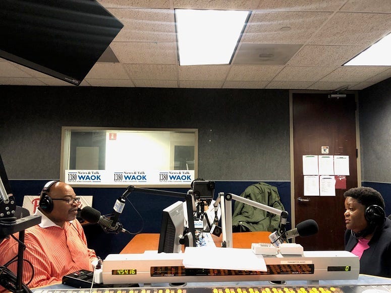Derrick Boazman with City Council President Felicia Moore