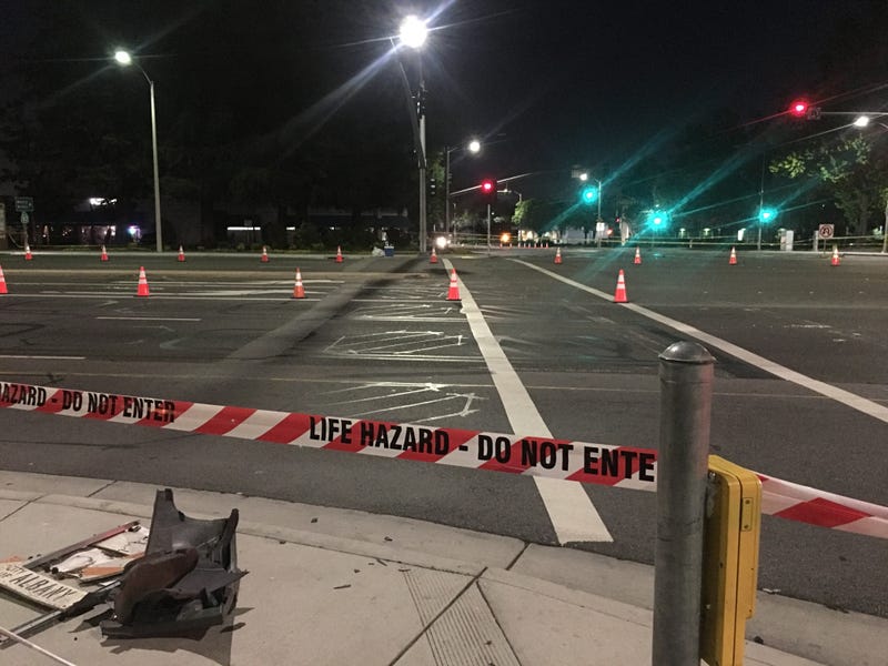 Crash scene in Sunnyvale