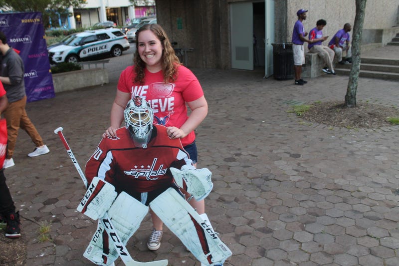 The 106.7 The Fan Street Team joins fans at a live viewing of the Capitals vs. Lighting game at Gateway Park, Rosslyn, VA.