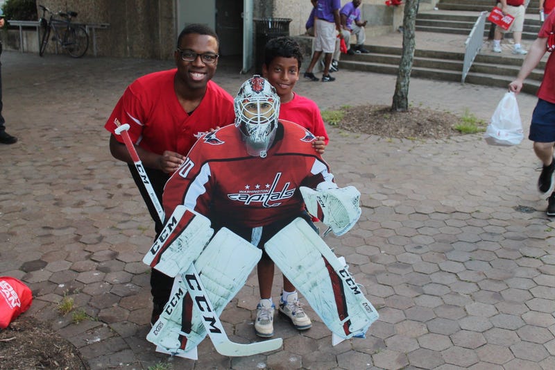 The 106.7 The Fan Street Team joins fans at a live viewing of the Capitals vs. Lighting game at Gateway Park, Rosslyn, VA.