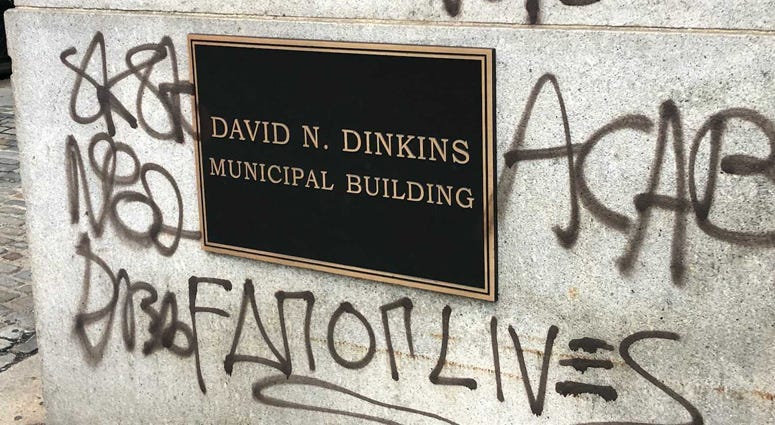 David Dinkins Municipal Building vandalized