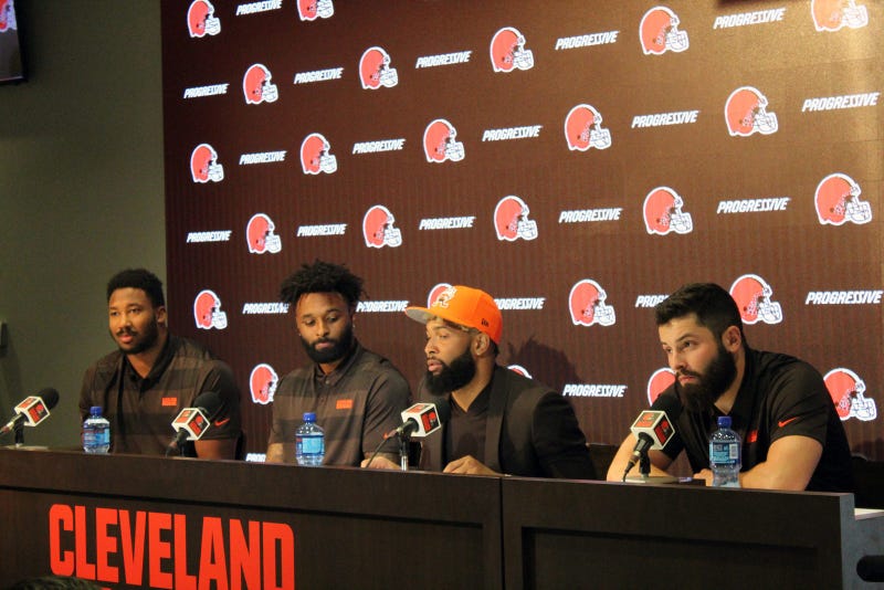 Odell Beckham Jr with Browns teammates
