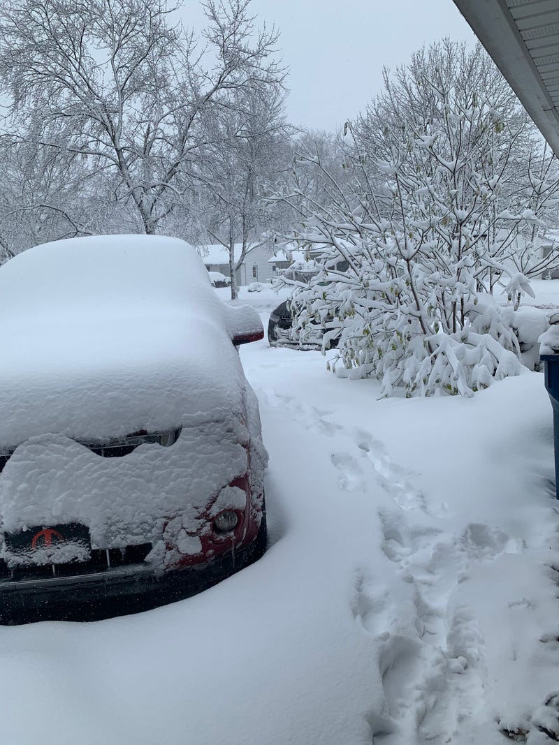 Snow in Alanna's driveway in Parma Heights