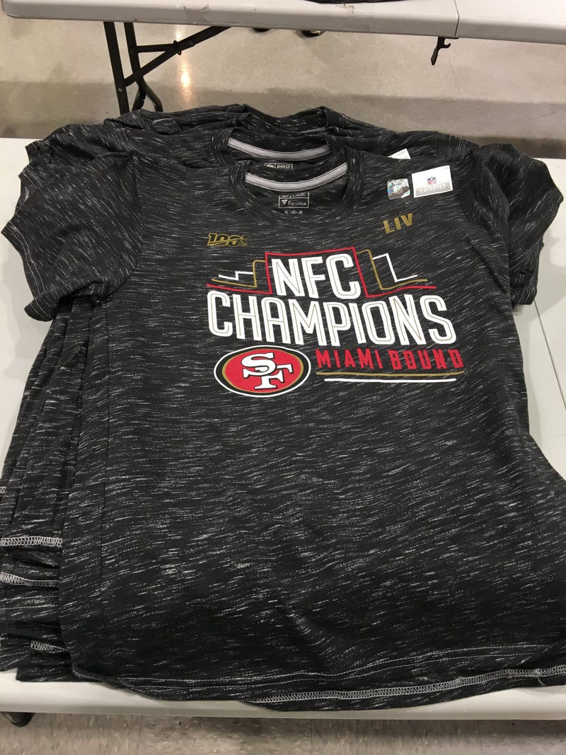 49ers NFC Championship shirt on sale at Dicks Sporting Goods in Daily City.