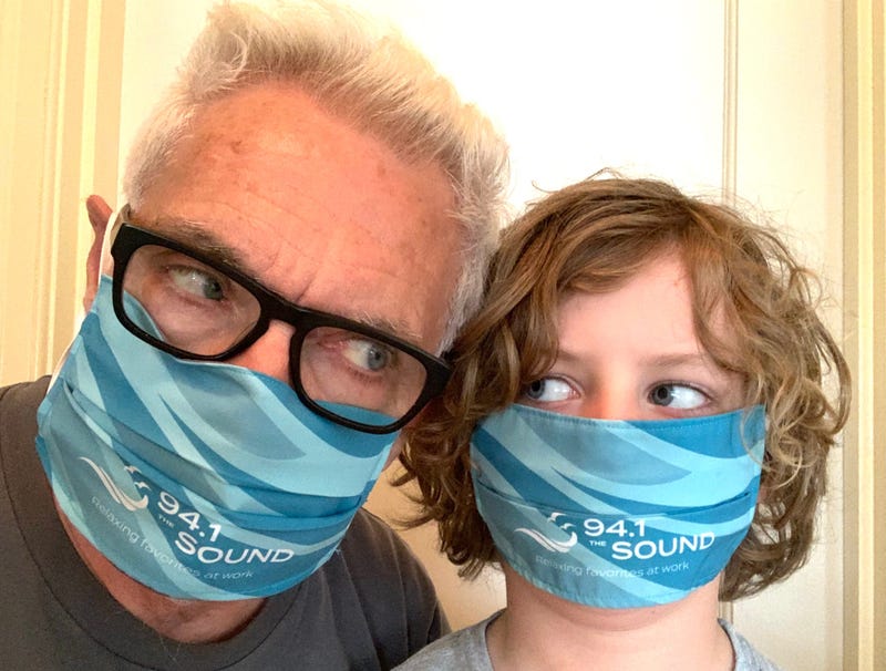 John and Dawson wearing masks