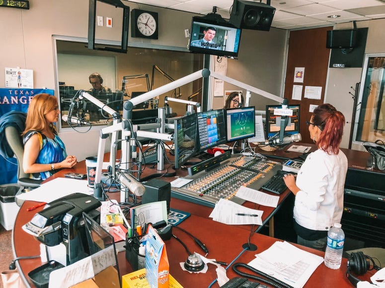 Tyler Dawn, Sybil Summers, and Hilary Kennedy in KLUV studio