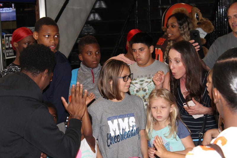 Michael A. Taylor, of the Washington Nationals, joins 106.7 The Fan's Grant Paulsen to meet and greet fans at T-Mobile in Pentagon City.