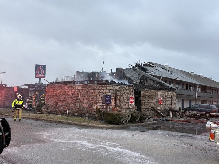 Motel 6 in Southgate after fire