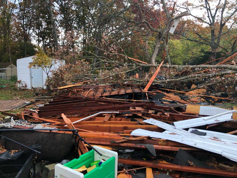 Storm damage in Shirley